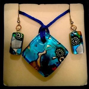 Murano Glass jewelry necklace and earrings